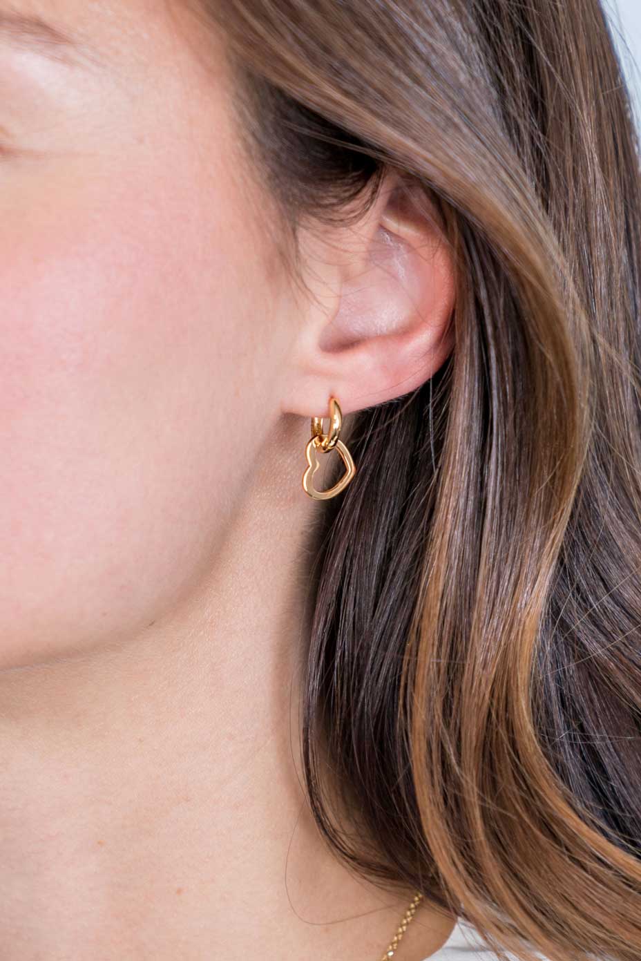 ZINZI silberne Ohrhänger 14K gelb vergoldet 12mm offen Herzen ZICH2197G