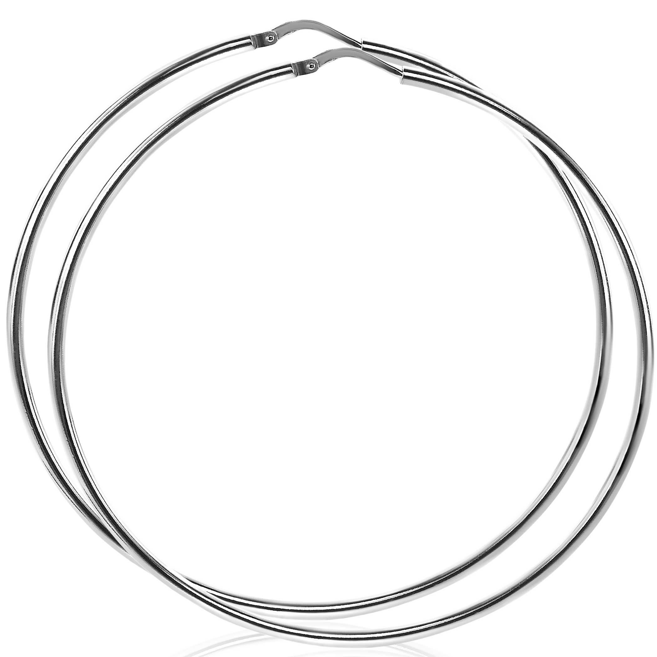 ZINZI silberne Ohrringe glatt 65x2mm rund ZIO438