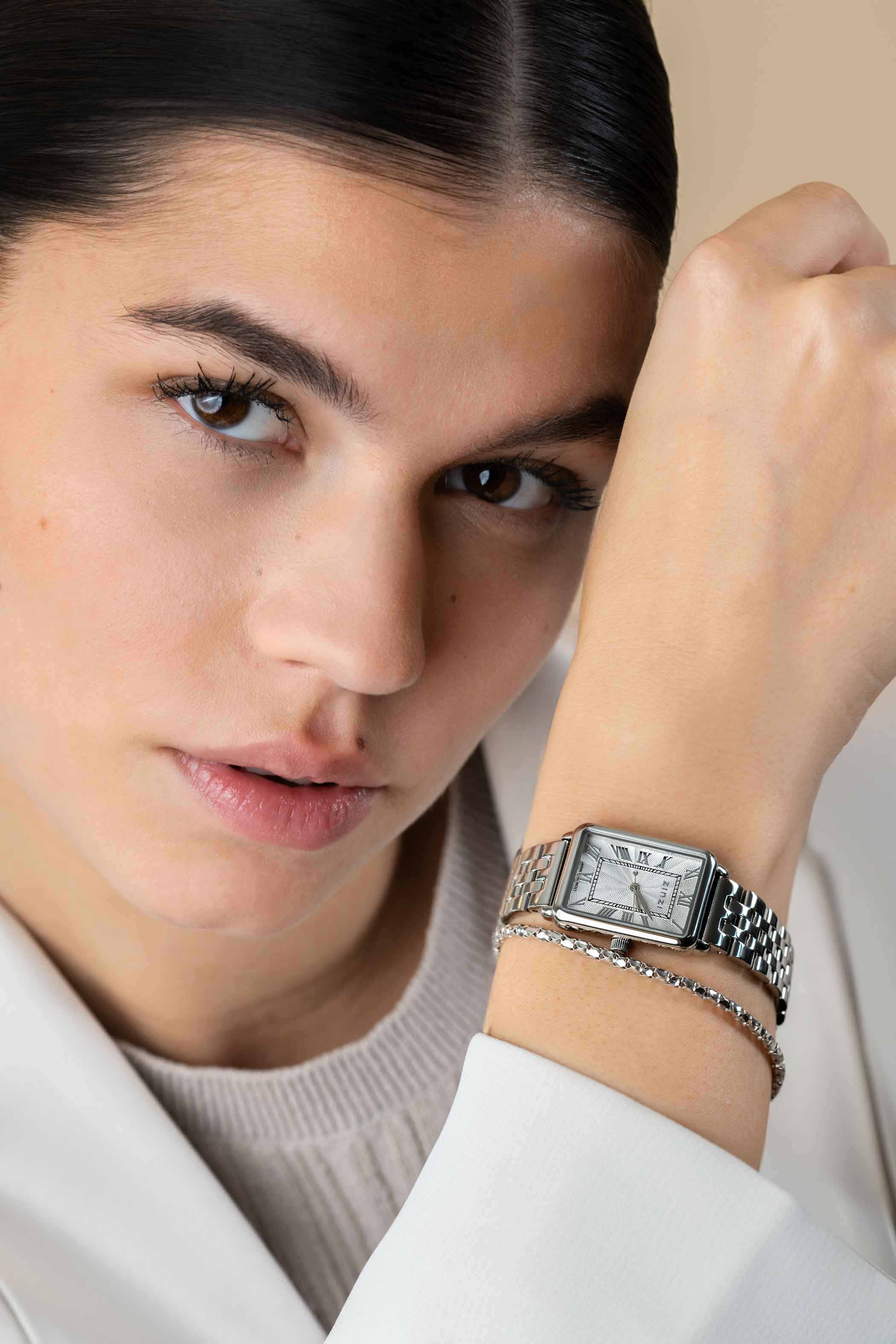 Zinzi Elegance horloge 28mm witte w.plaat stln.band