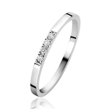 ZINZI GOLD rijring wg met 4x zirconia maat 58