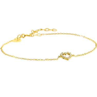 ZINZI GOLD armband met open hartje zirconia's