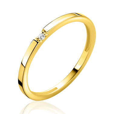 ZINZI GOLD rijring met 1 zirconia maat 58