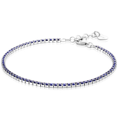 ZINZI zlv. tennisarmband met blauwe zirc.2.1mm
