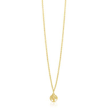 ZINZI zlv. collier gg.verg.met bedel levensboom