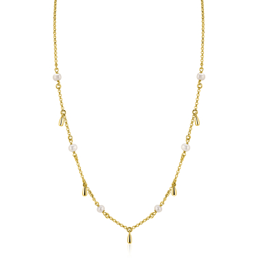 ZINZI zlv.collier gg.verg.met parels en pegeltjes 42/45