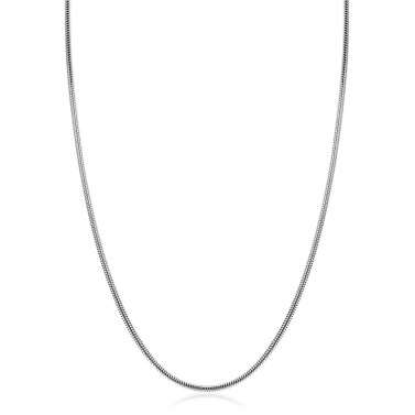 ZINZI zlv. slangen collier rond 2mm 42+3cm