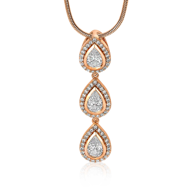 ZINZI silberner Anhänger rosé vergoldet Tropfen weiß ZIH1752R