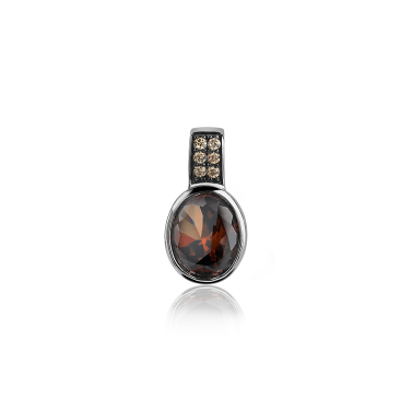 Zinzi silberner Anhänger braun ZIH1045C