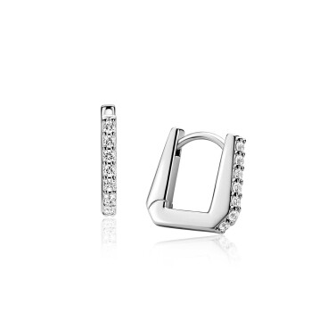 ZINZI zlv. oorringen strak rechthoek zirconia's