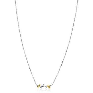 ZINZI zlv.collier met takje bicolor 42/44cm