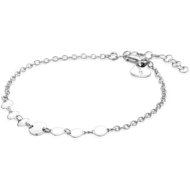 ZINZI zlv. armband met gladde ronde plaatjes