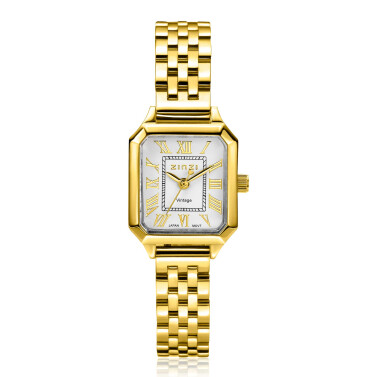 Zinzi Vintage horloge 24mm zlv. w.plaat gg. st.band