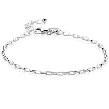 ZINZI zlv. armband massief geslepen anker
