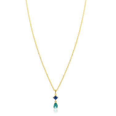ZINZI zlv.collier gg.verg.hanger peer aqua/VK blauw