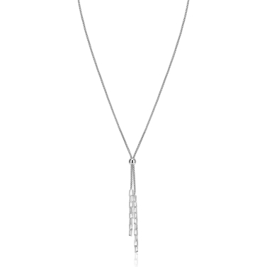 ZINZI zlv. Y-collier popcorn en schakels 43-46cm