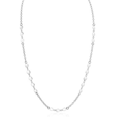 ZINZI zlv. collier met gladde ronde plaatjes
