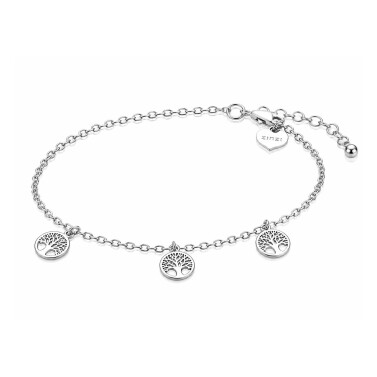 ZINZI zlv. armband met 3x bedel levensboom