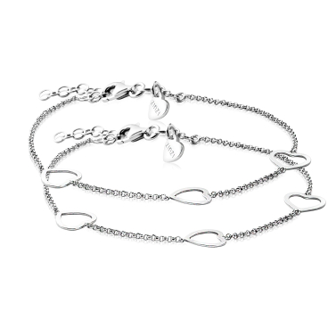 Zinzi Set aus 2 silbernen Armbändern Herz 17-20cm ZIA1188-SET