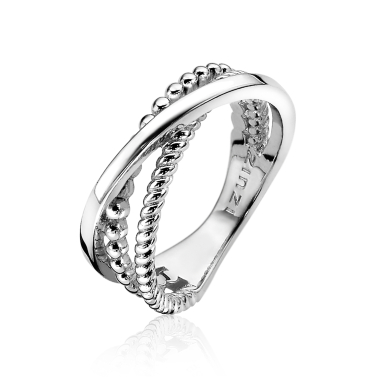 ZINZI silberner cross-over Ring ZIR1361