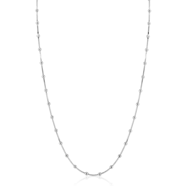 ZINZI zlv. slangencollier met bolletjes 42/45cm