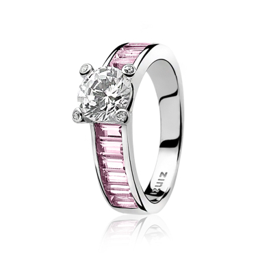 ZINZI silberner Ring rosa ZIR775R