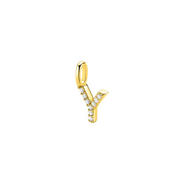 ZINZI zlv. hanger gg.verg.letter Y bezet met zirconia's