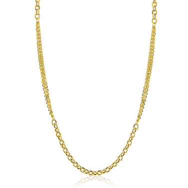 ZINZI zlv. collier gg.verg. multi look ovale schakels