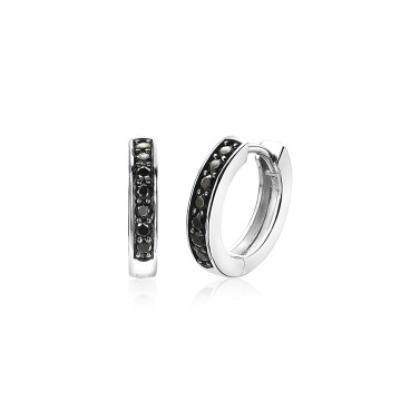 Zinzi silberne Kreolen 15 x 3mm schwarz ZIO191B