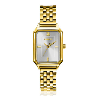 Zinzi Allure horloge 30mm gold/w.plt zilver/gd.band