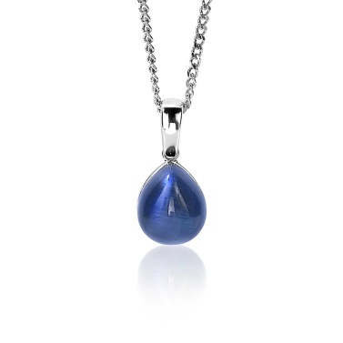 ZINZI silberner Anhänger blau Birnenform 20mm ZIH1934B