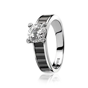 ZINZI silberner Ring schwarz ZIR775Z