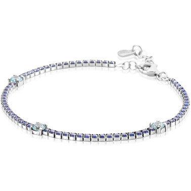 ZINZI zlv. tennisarmband fant.blauw/ichtblauw