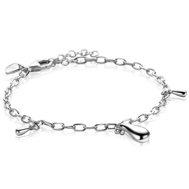 ZINZI Silberarmband mit drei tropfenförmigen Anhängern 17-19cm ZIA-BF109