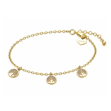 ZINZI zlv.armband gg.verg.met 3x bedel levensboom