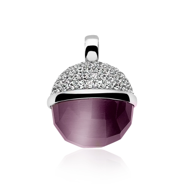 Zinzi silberner Anhänger violett ZIH623P