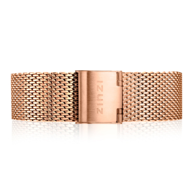 ZINZI Retro Uhrenarmband aus Stahlgewebe Roségold 18mm RETBand2
