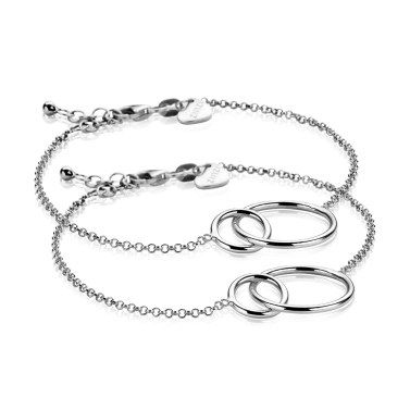 Zinzi Set aus 2 Silberarmbändern runde Formen 16-19cm ZIA1278-SET