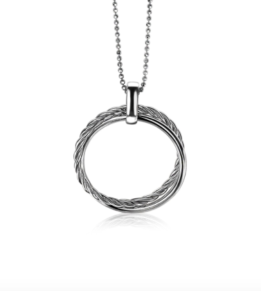 Zinzi silberner Anhänger runde Formen35mm ZIH1283