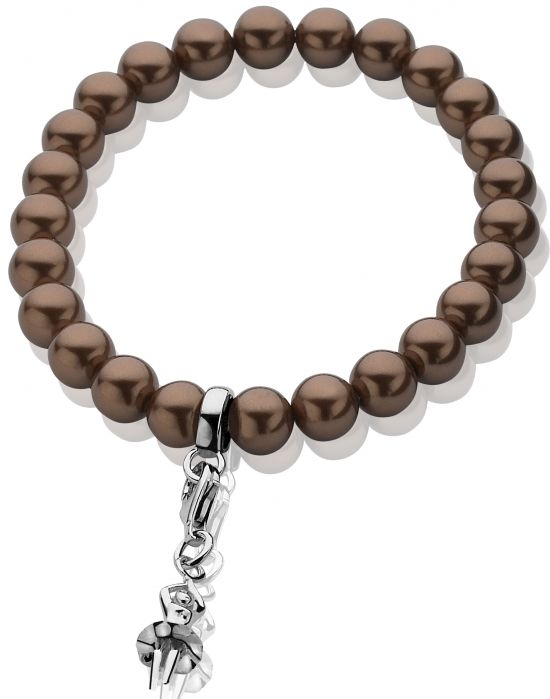 Zinzi Charms StretchArmband one-size braune Perle CH-A20B