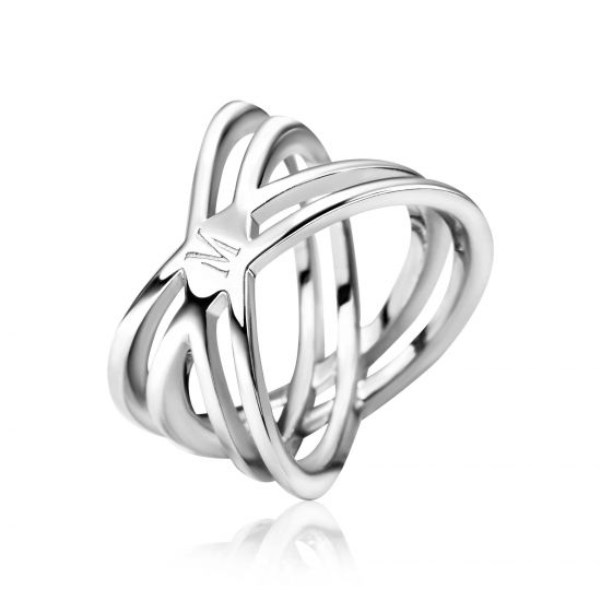 "Mart Visser by ZINZI silberner Fantasie Ring glatt 19mm MVR12"