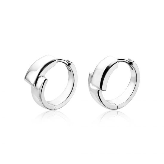 Mart Visser by ZINZI silberne feste Ohrringe glatt 17 x 8mm MVO16