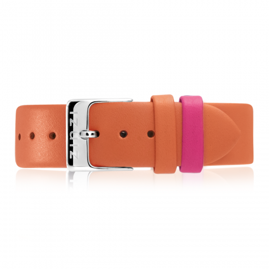 "Zinzi Retro Lederarmband orange Stahlschließe 18mm RETBand26"