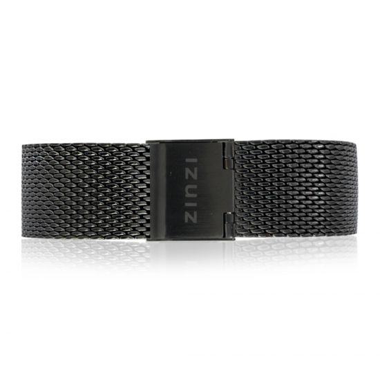 Zinzi Retro-Uhrenarmband aus schwarzem Stahlgewebe 18mm RETBand14