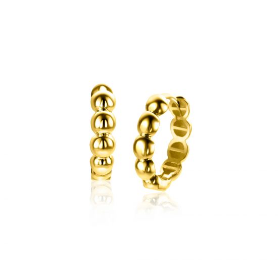 15mm ZINZI Gold 14-karätige Goldohrringe mit Kugeldesign und luxuriösem Klappverschluss, 15mm x 3,3mm Rohr. ZGO508