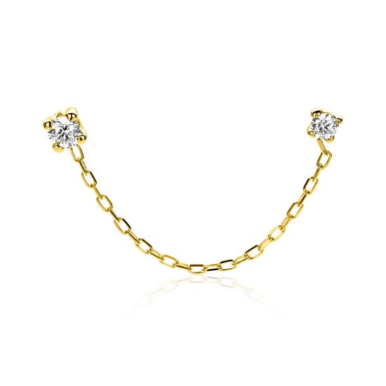 ZINZI GOLD oorkn. zirc.ketting ertussen PER STUK