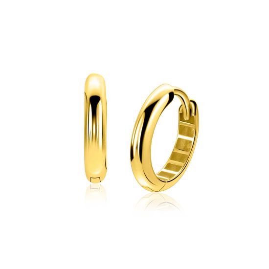 ZINZI GOLD klapcreolen half ronde buis 14.5x3mm