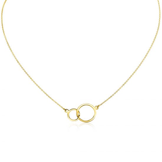 ZINZI Gold 14 Karat Gold Jasseron Halskette runde Formen 42cm ZGC113