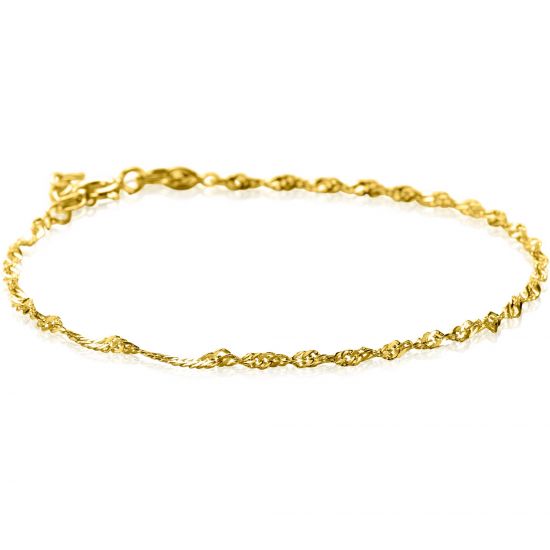 ZINZI Gold 14-Karat massives goldenes Singapur-Armband 1,8 mm breit, 17-19 cm lang, ZGA501