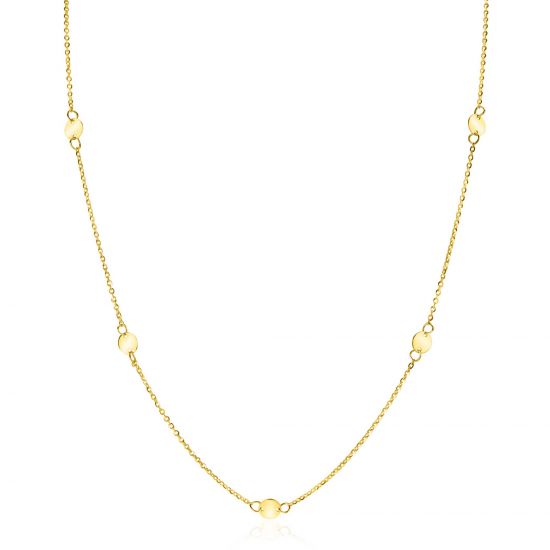 ZINZI GOLD collier met 6 ronde plaatjes 43/45cm