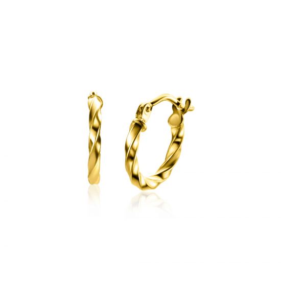ZINZI GOLD oorringen gedraaide buis 11,4 x 1,7mm